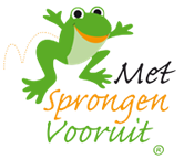 Met sprongen vooruit logo
